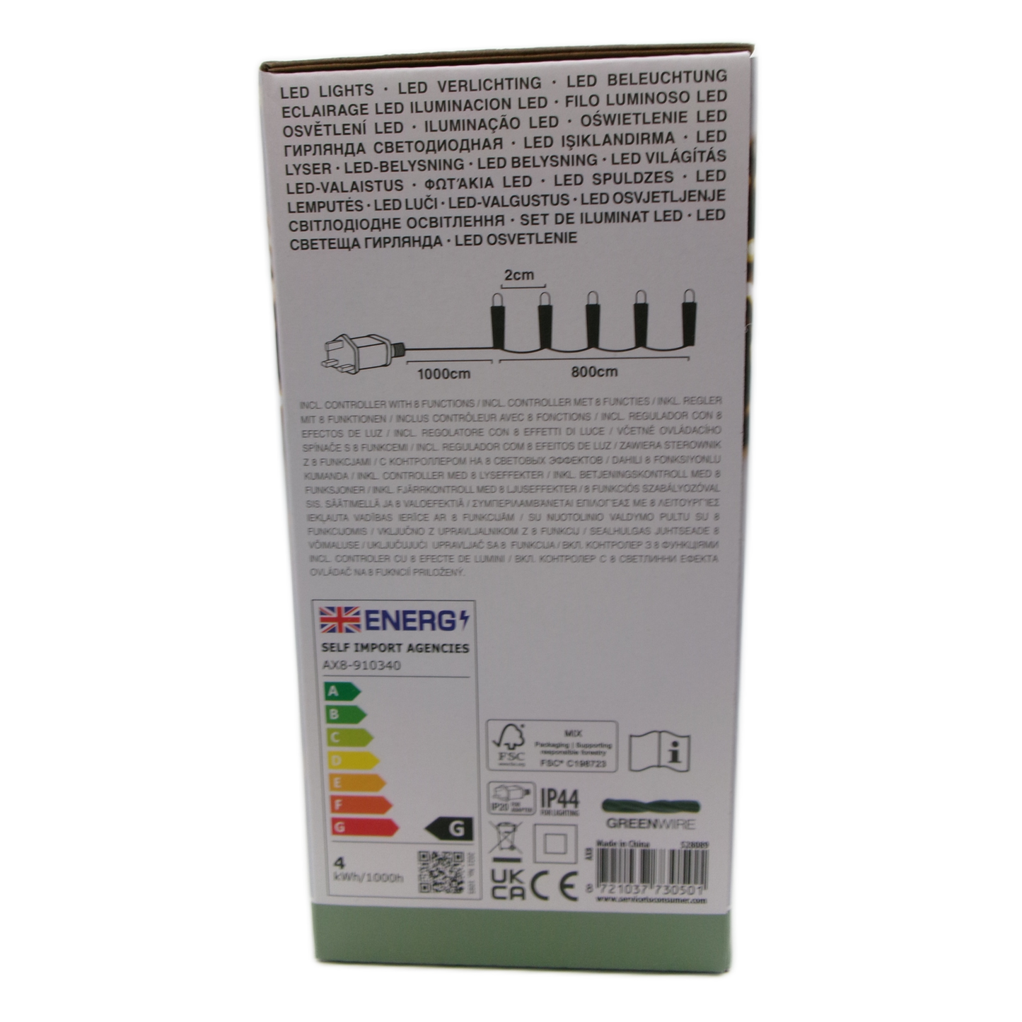 Christmas Microcluster LED Lights 400 Warm White 10M Lead Multi Functions with Timer