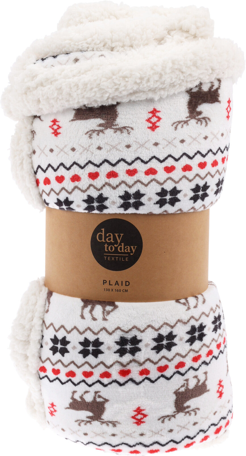 Winter Sherpa Fleece Blanket Throw 130x160cm Nordic 2x Assorted Designs