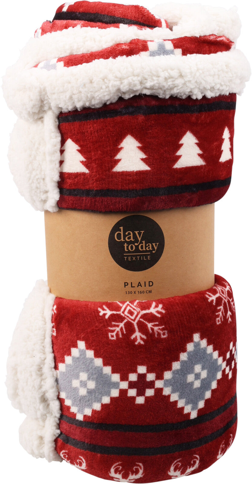 Winter Sherpa Fleece Blanket Throw 130x160cm Nordic 2x Assorted Designs