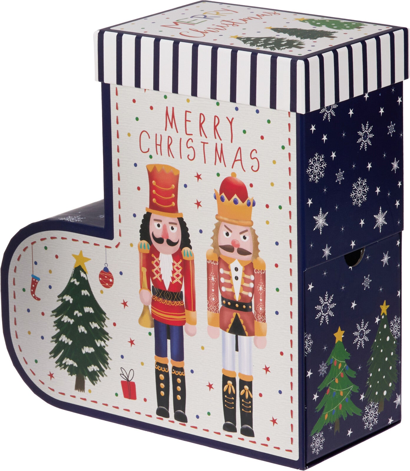 Christmas Boot Shaped Gift Box with Drawers 2x Assorted Designs
