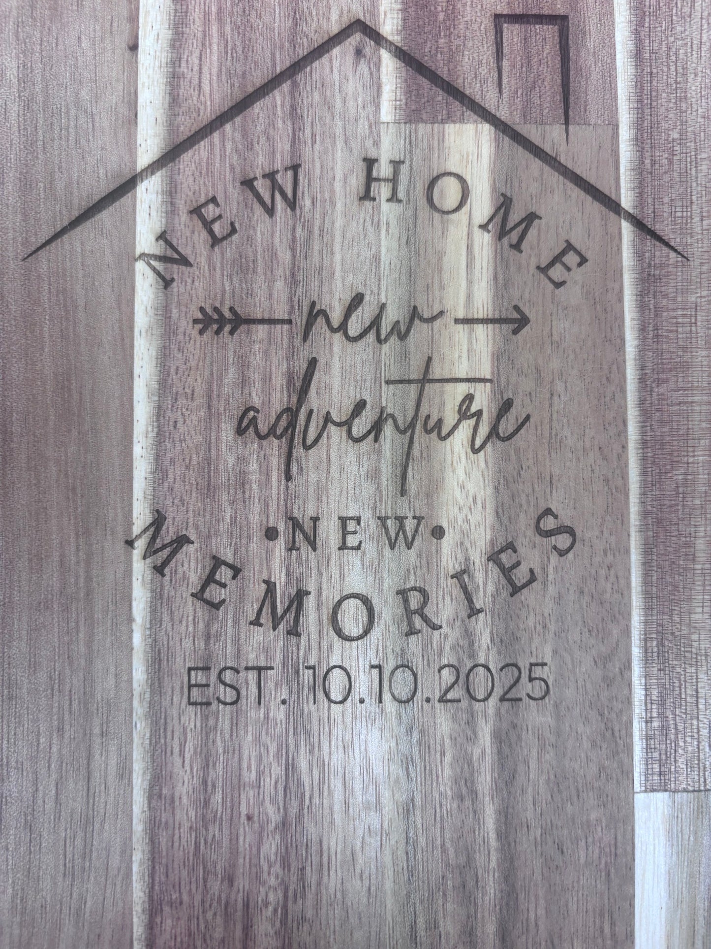 'New Home' Personalised Chopping Board