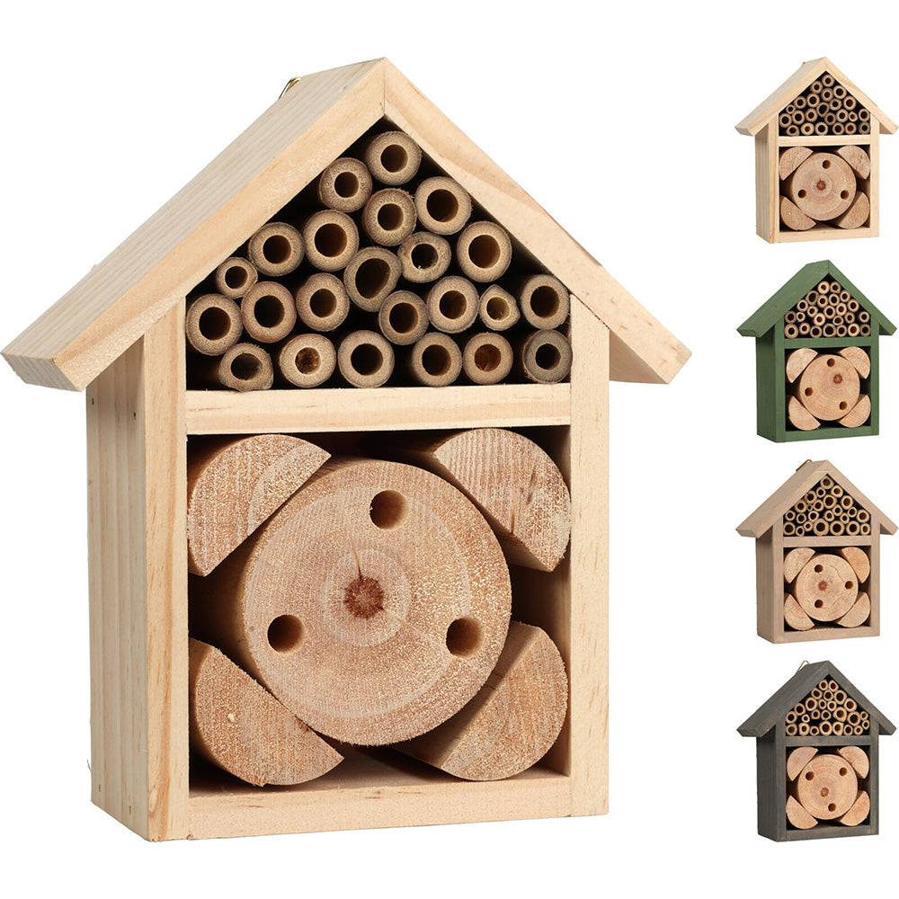 Assorted Colours Wooden Outdoor Wall Mounted Insect Bug House