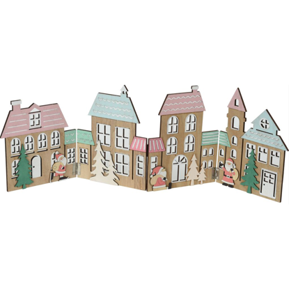 Picture of Christmas Window Screen - Pink Rooftops