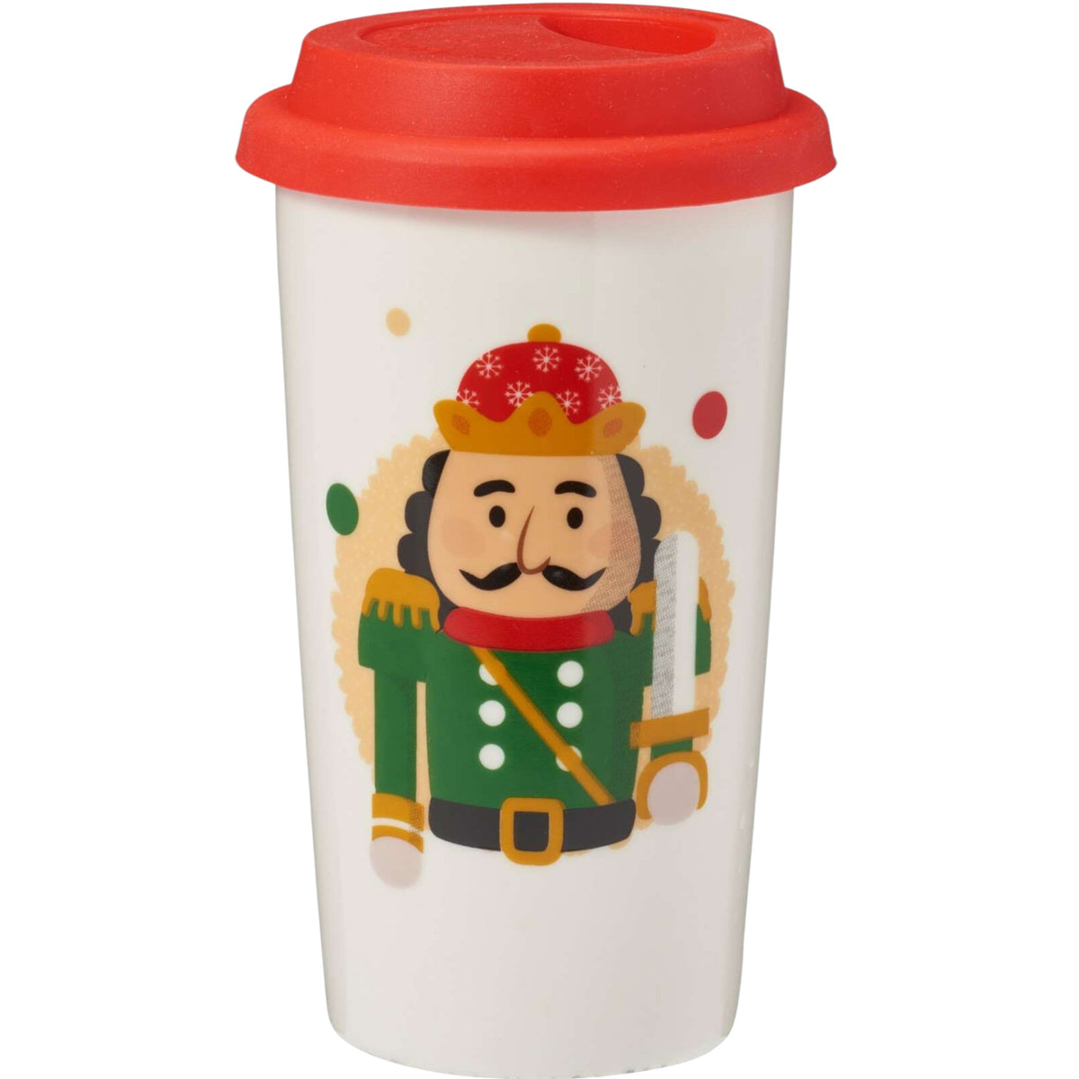 Stoneware Christmas Travel Mug With Lid - 4 designs