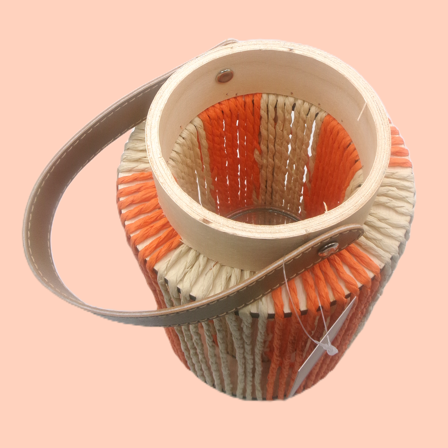 3 Assorted Colour Tall Woven Lanterns with Handles