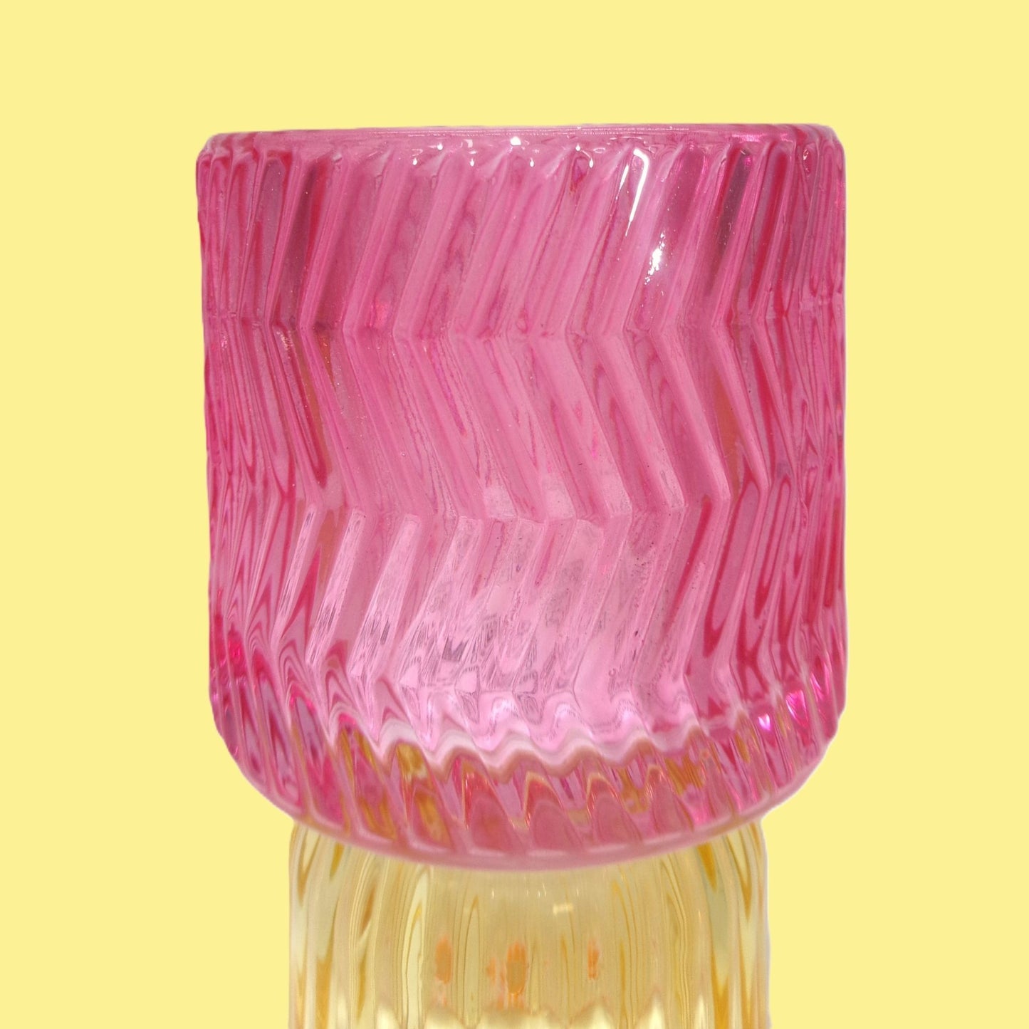 3 Assorted Colourful Glass Tealight Holders 13cm