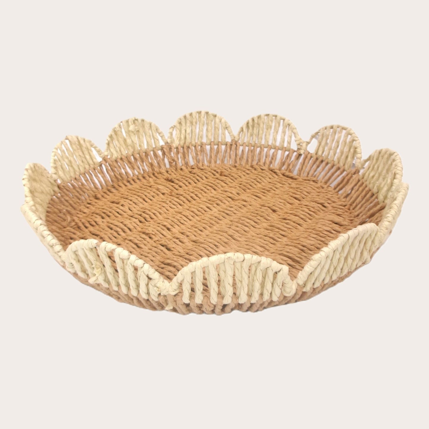 Woven Flower Shaped Tray Assorted Colours Home Décor Large