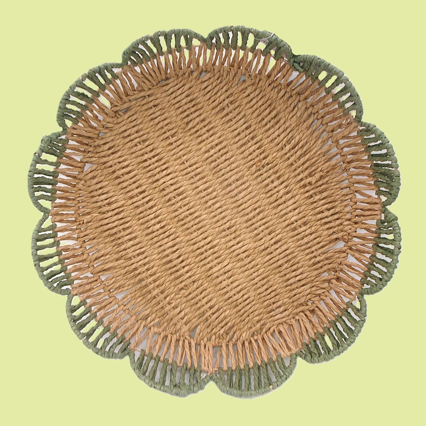 Woven Flower Shaped Tray Assorted Colours Home Décor Large