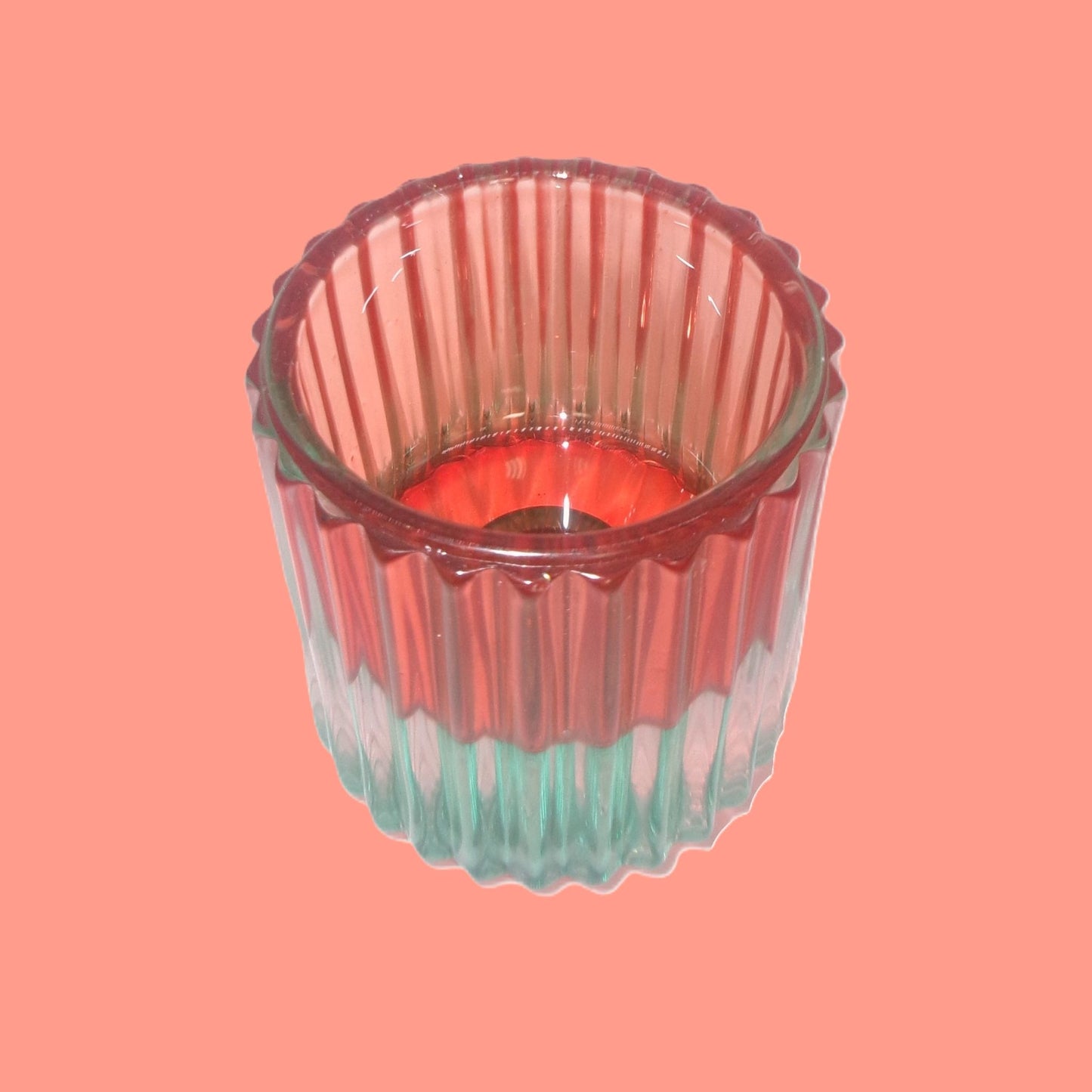 4 Assorted Colourful Glass Candle & Tealight Holders 6cm