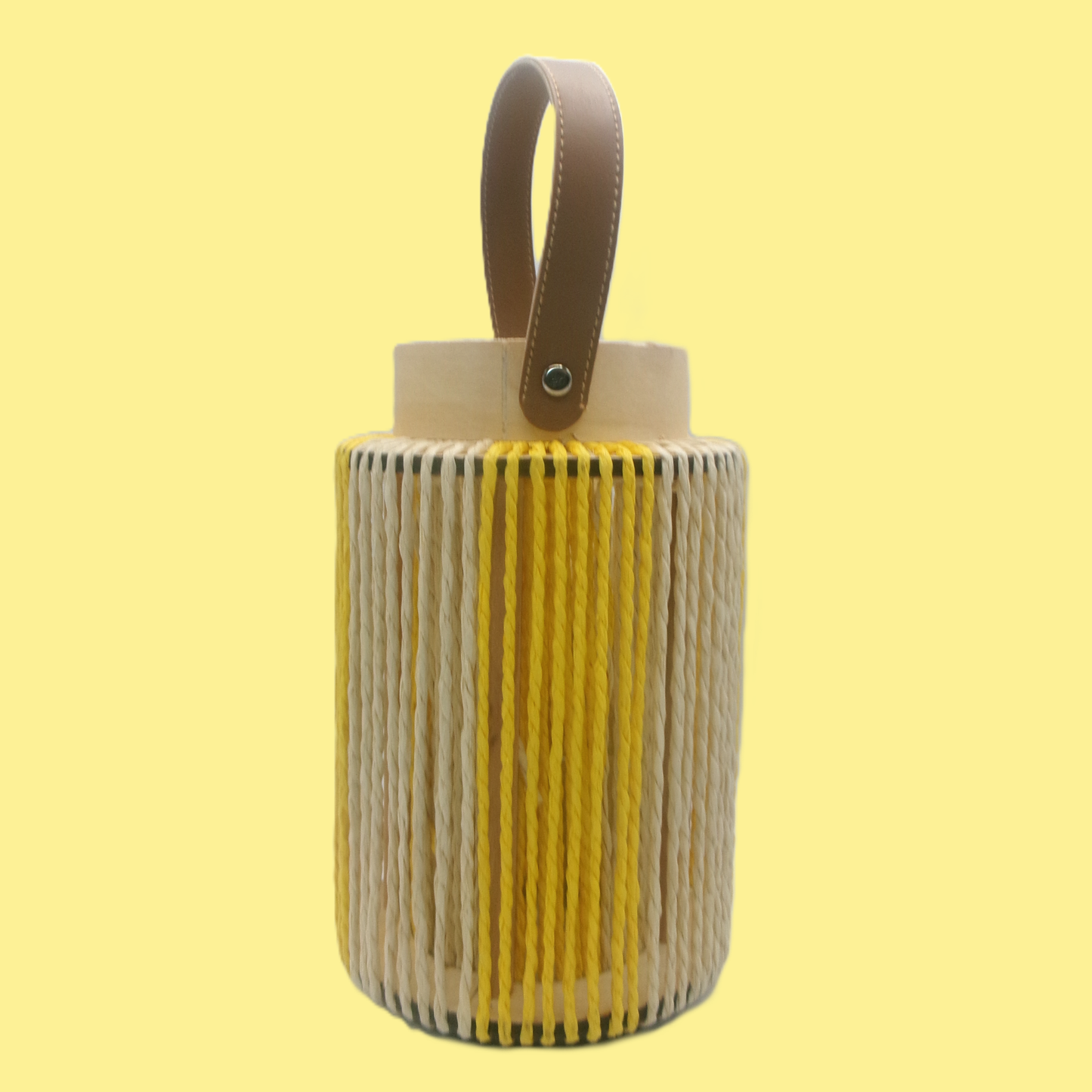 3 Assorted Colour Tall Woven Lanterns with Handles