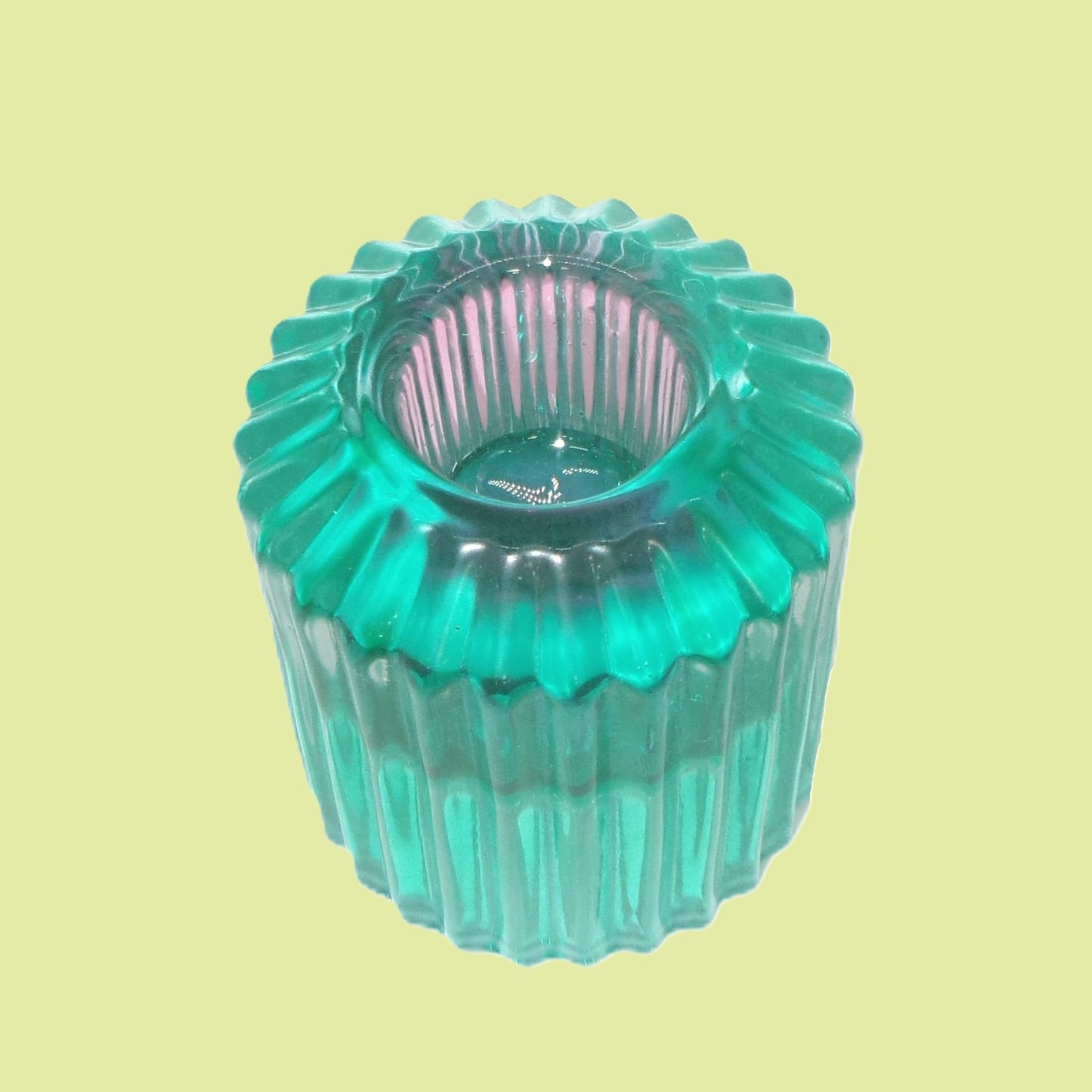 4 Assorted Colourful Glass Candle & Tealight Holders 6cm