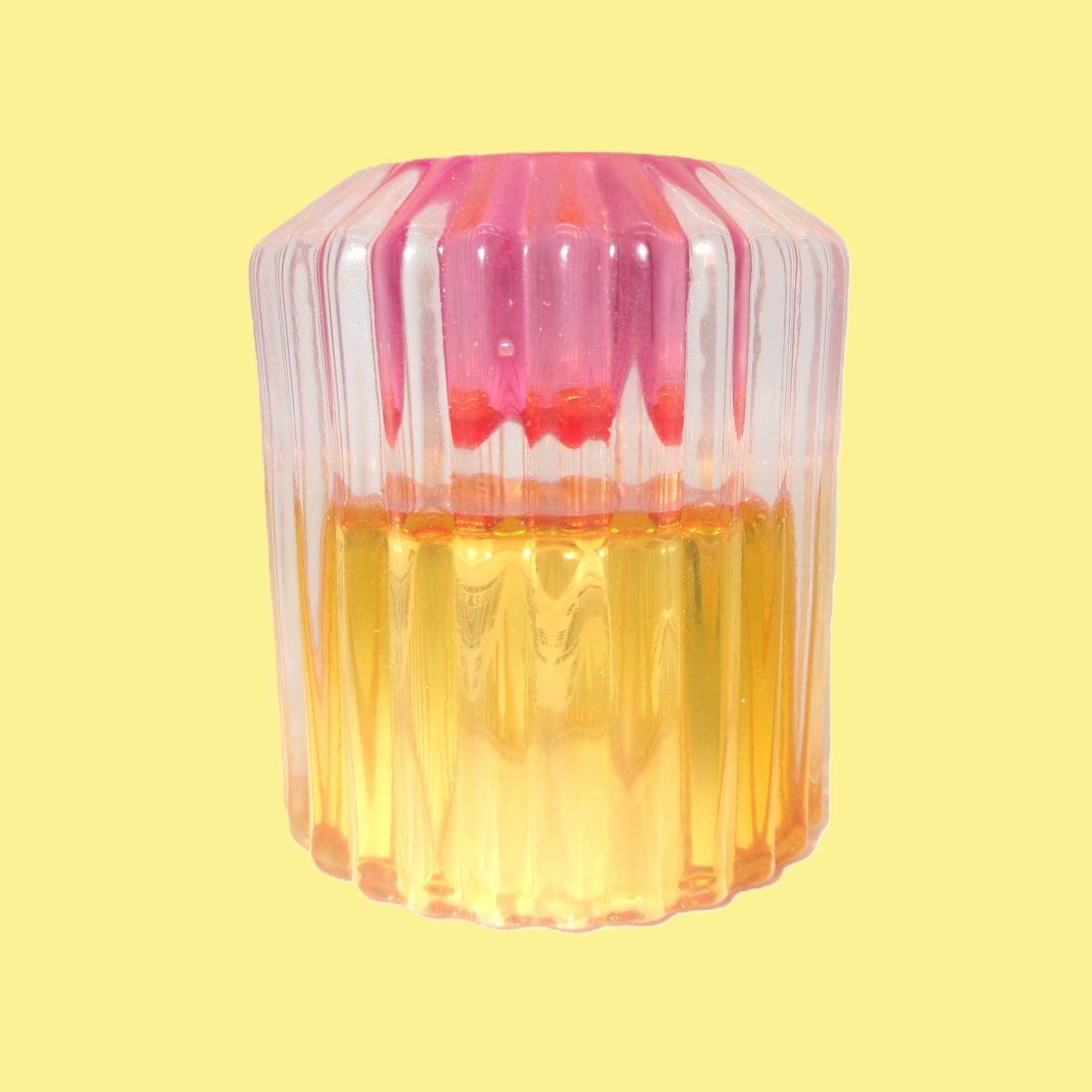 4 Assorted Colourful Glass Candle & Tealight Holders 6cm