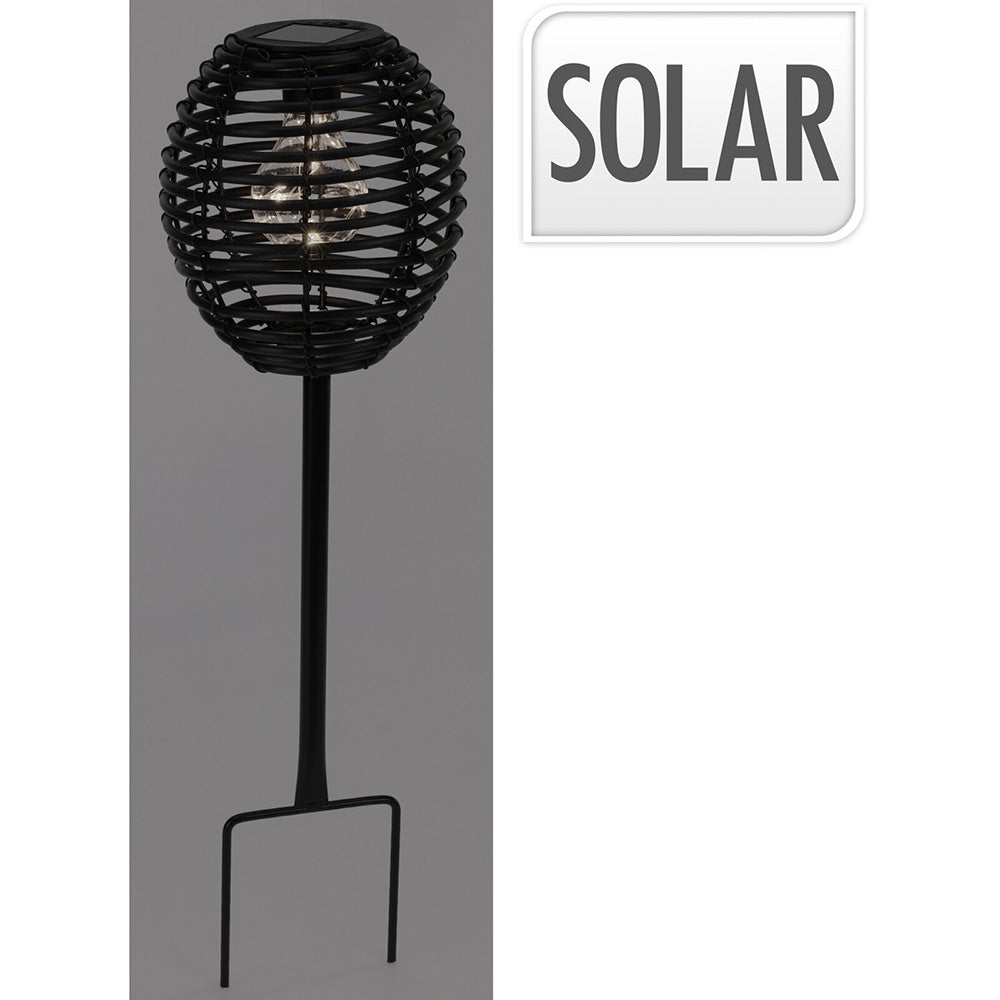 Outdoor Garden Solar Lamp on Stick Black