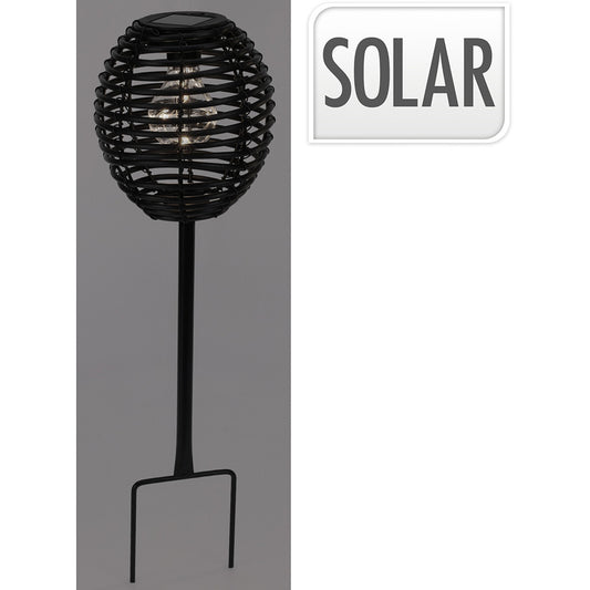 Outdoor Garden Solar Lamp on Stick Black