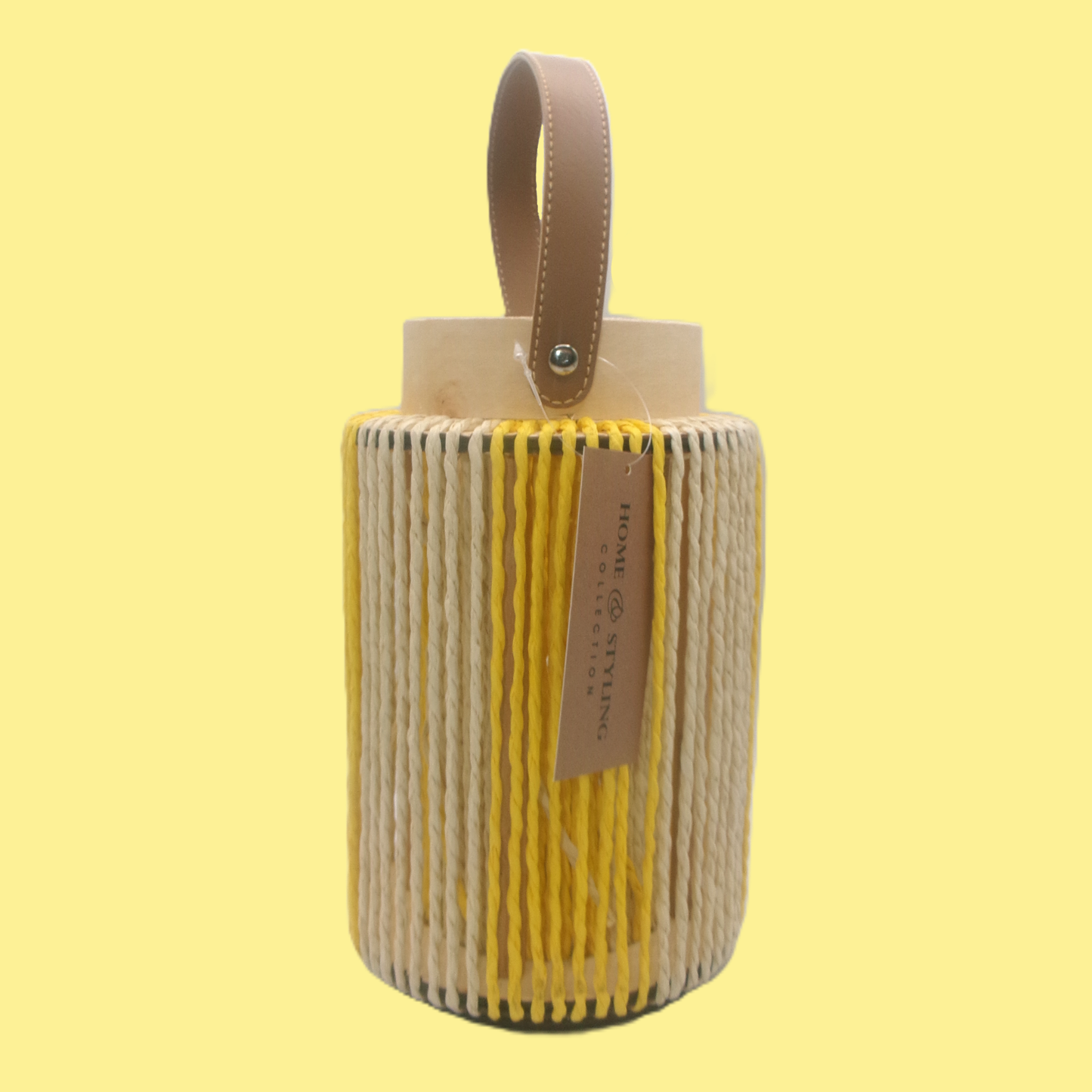 3 Assorted Colour Tall Woven Lanterns with Handles