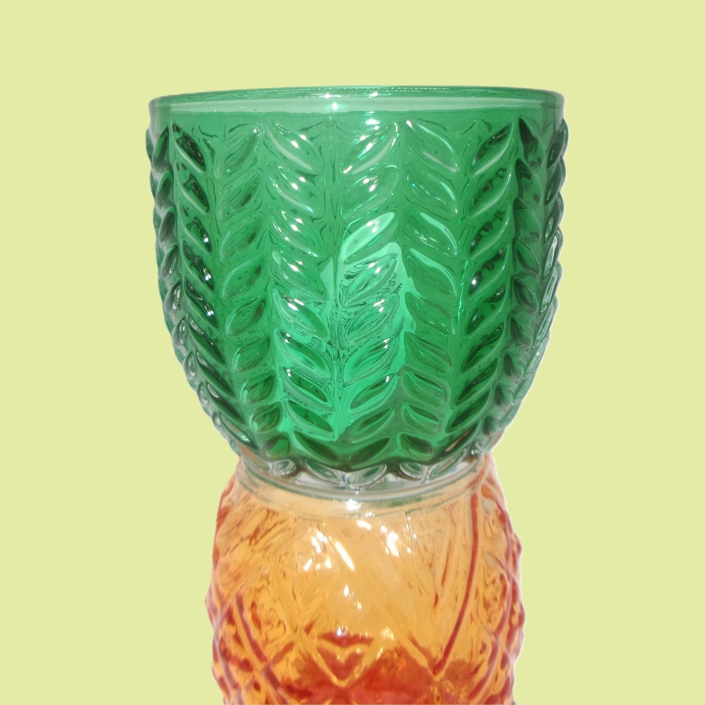 2 Assorted Colourful Glass Tropical Design Candle Holders