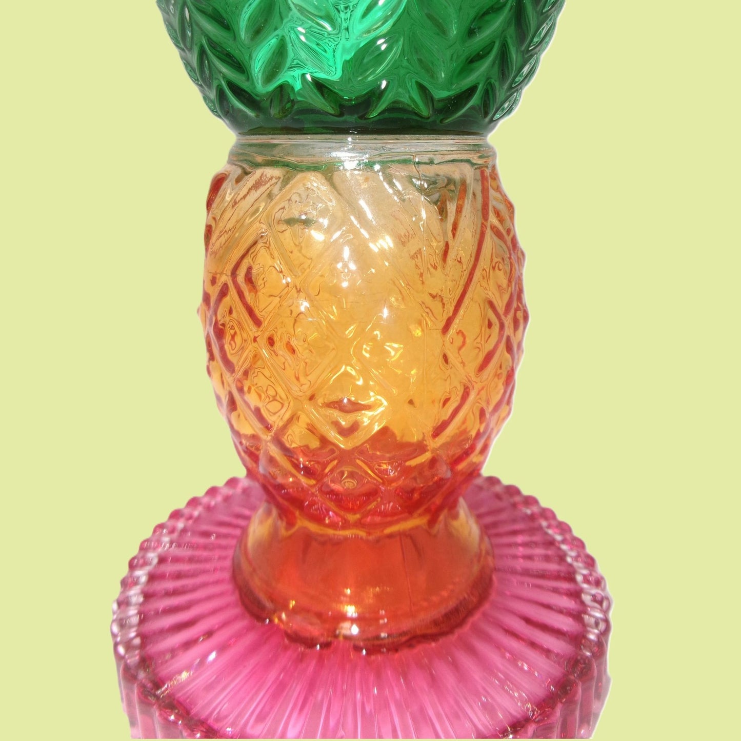2 Assorted Colourful Glass Tropical Design Candle Holders