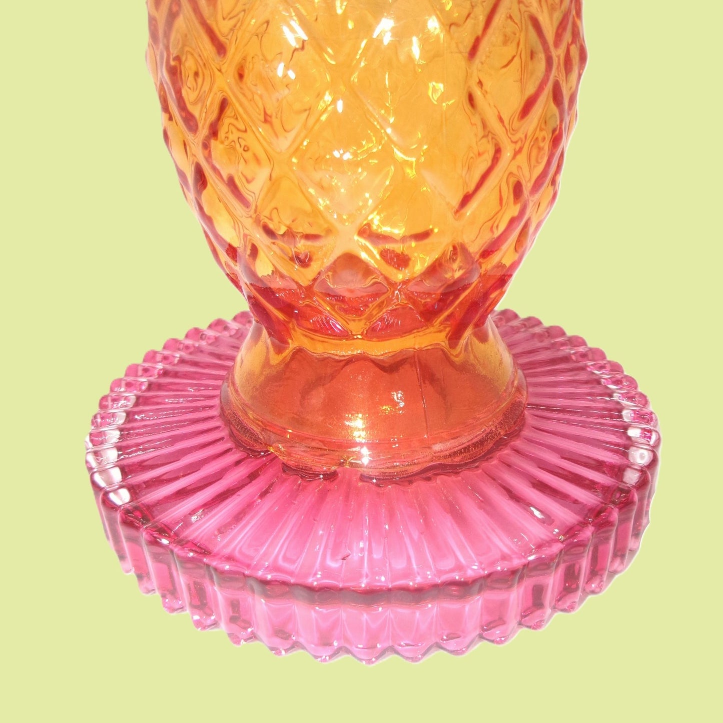 2 Assorted Colourful Glass Tropical Design Candle Holders