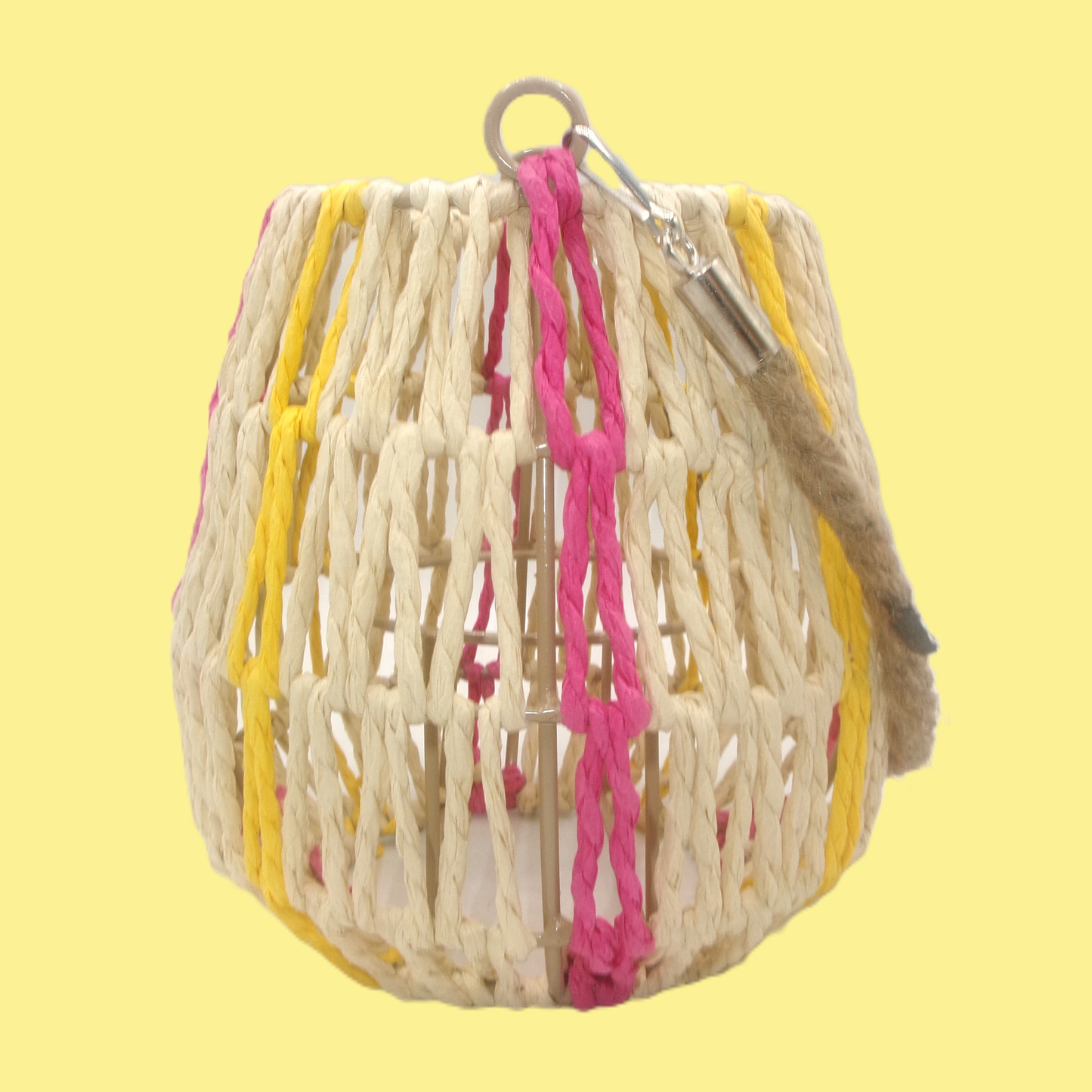 2 Assorted Colour Woven Lanterns with Handles