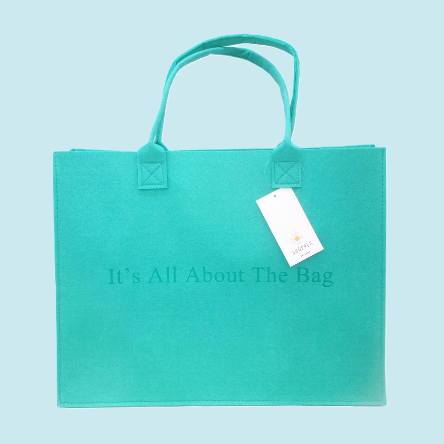 4 Assorted Colourful Quote Design Felt Shopping Tote Bags