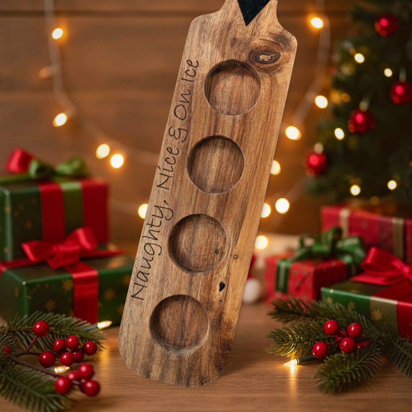 Naughty, Nice and on Ice Shot Glasses Set