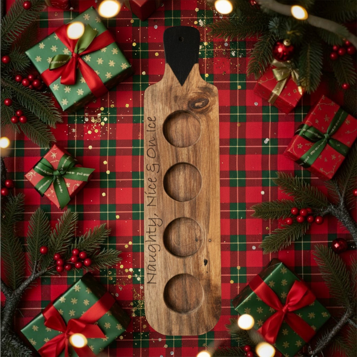 Naughty, Nice and on Ice Shot Glasses Set