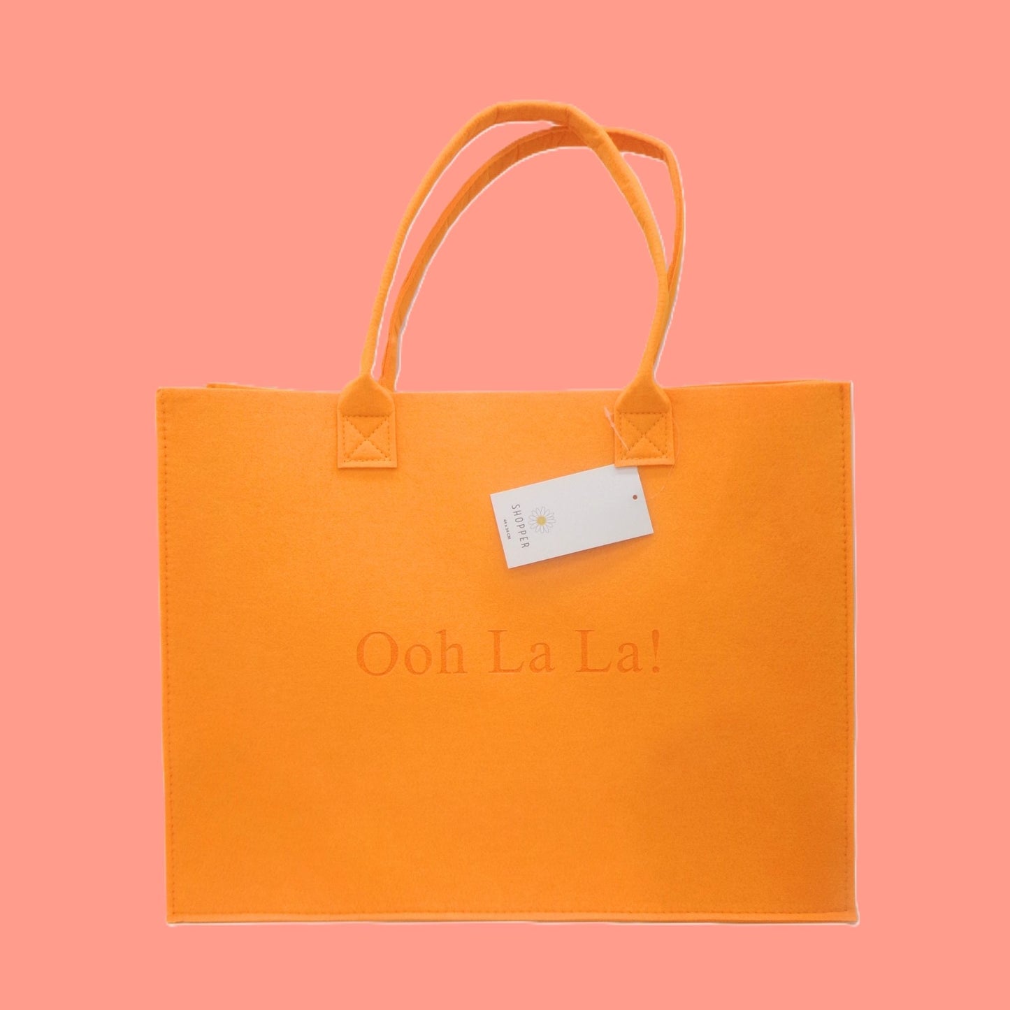 4 Assorted Colourful Quote Design Felt Shopping Tote Bags