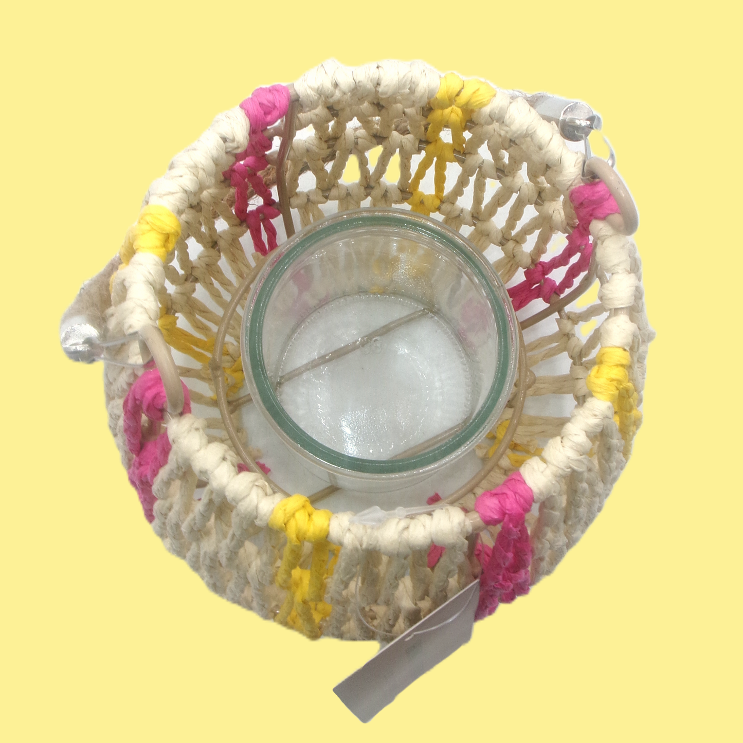 2 Assorted Colour Woven Lanterns with Handles