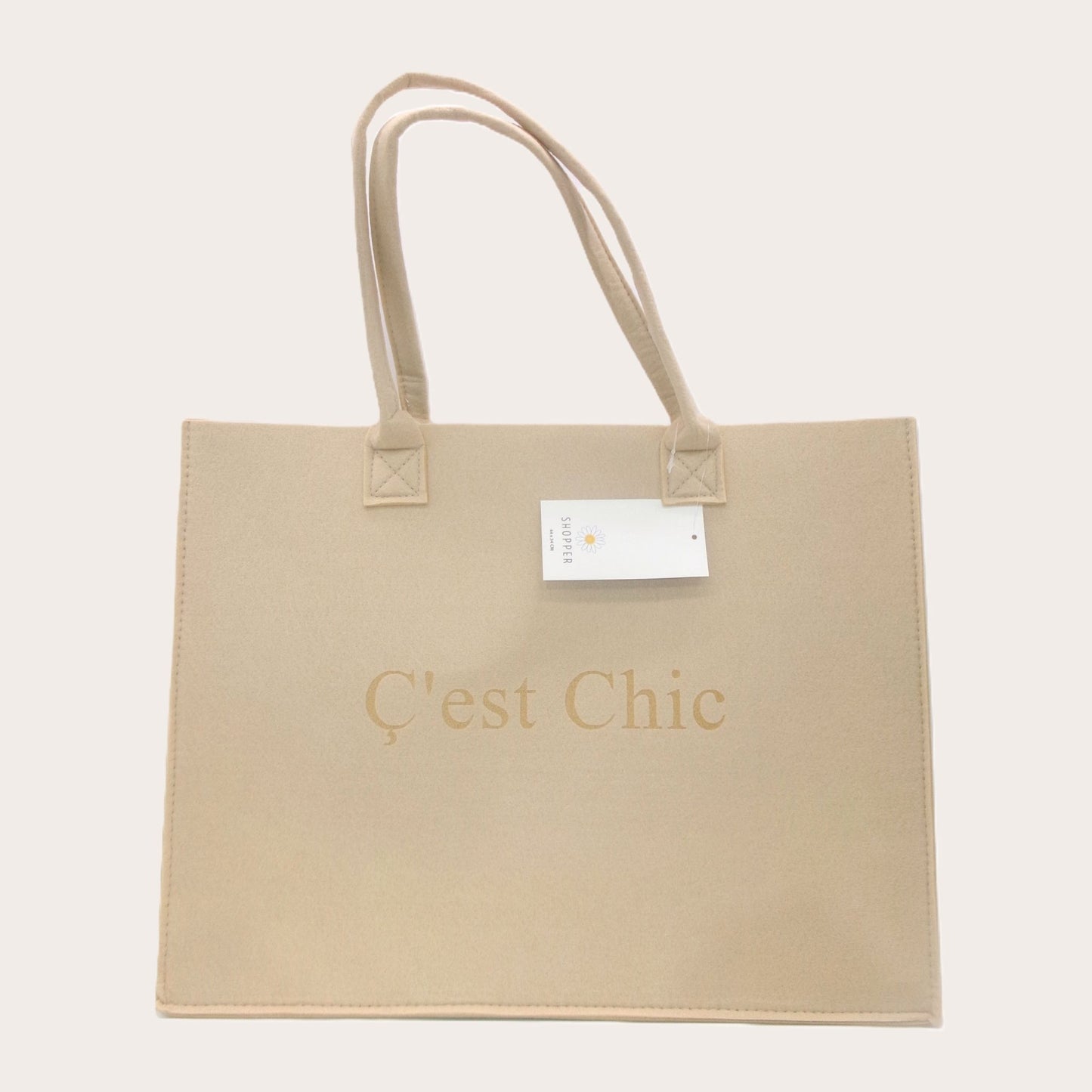 4 Assorted Colourful Quote Design Felt Shopping Tote Bags