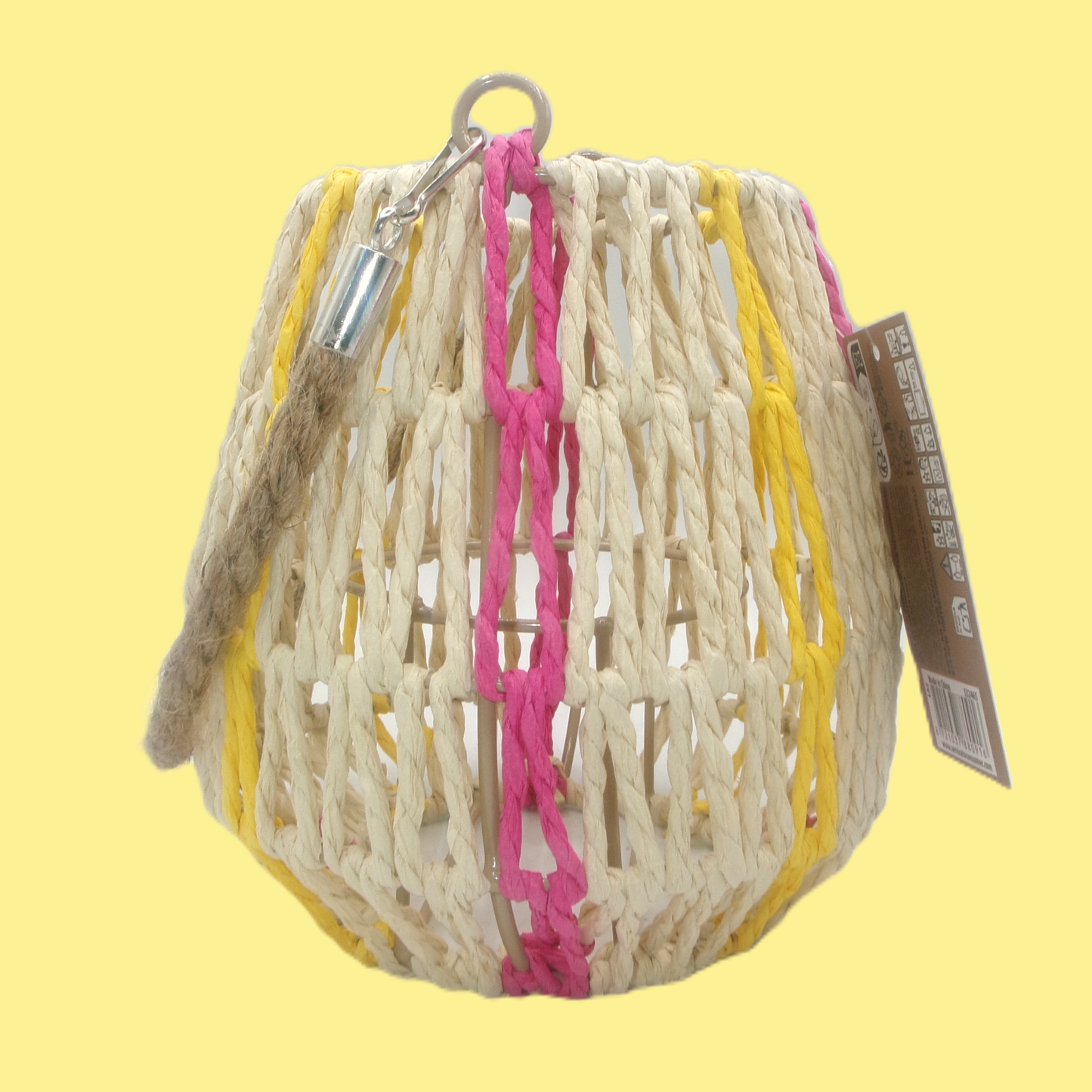 2 Assorted Colour Woven Lanterns with Handles
