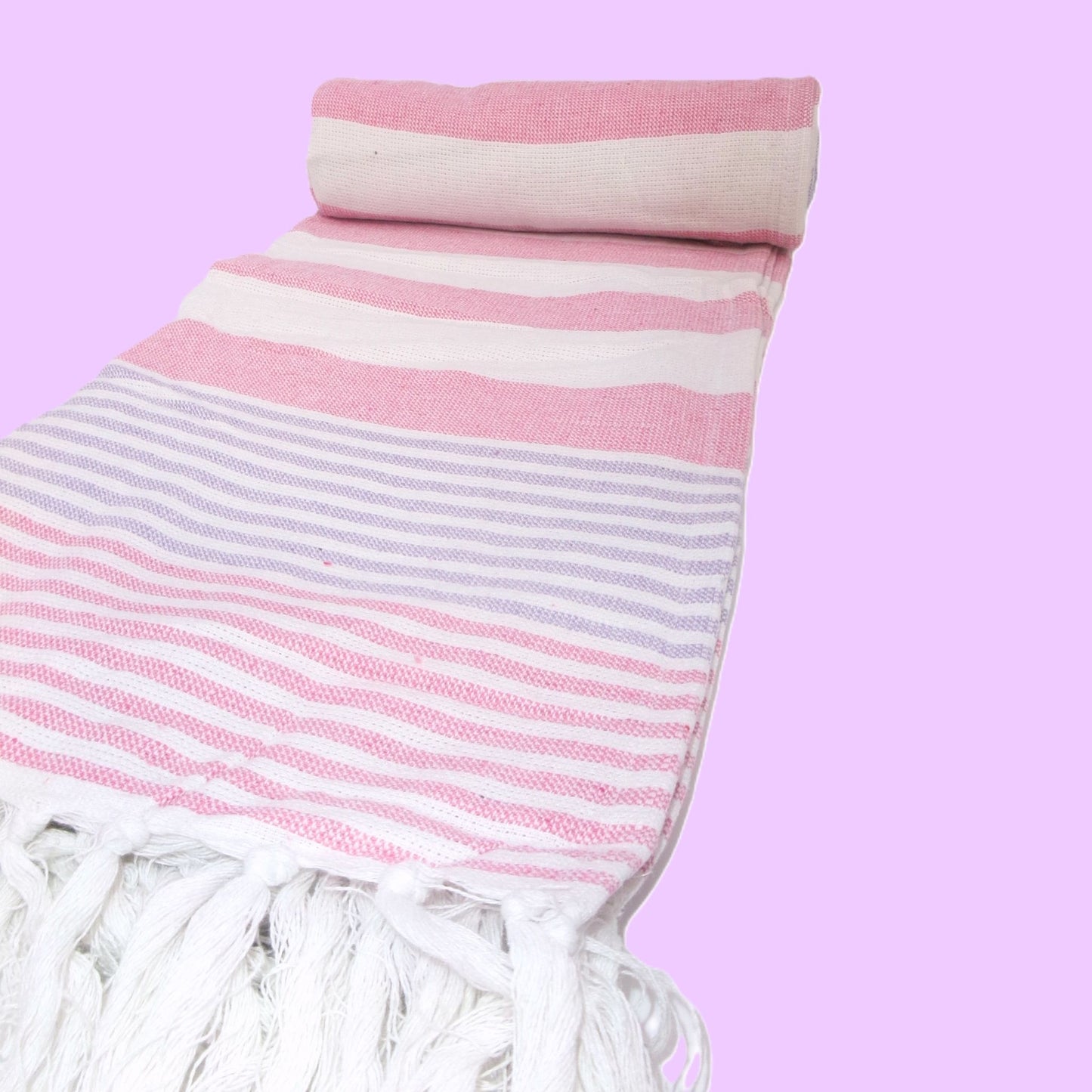 4 Assorted Colour Cotton Hammam Beach Towels 90x170cm