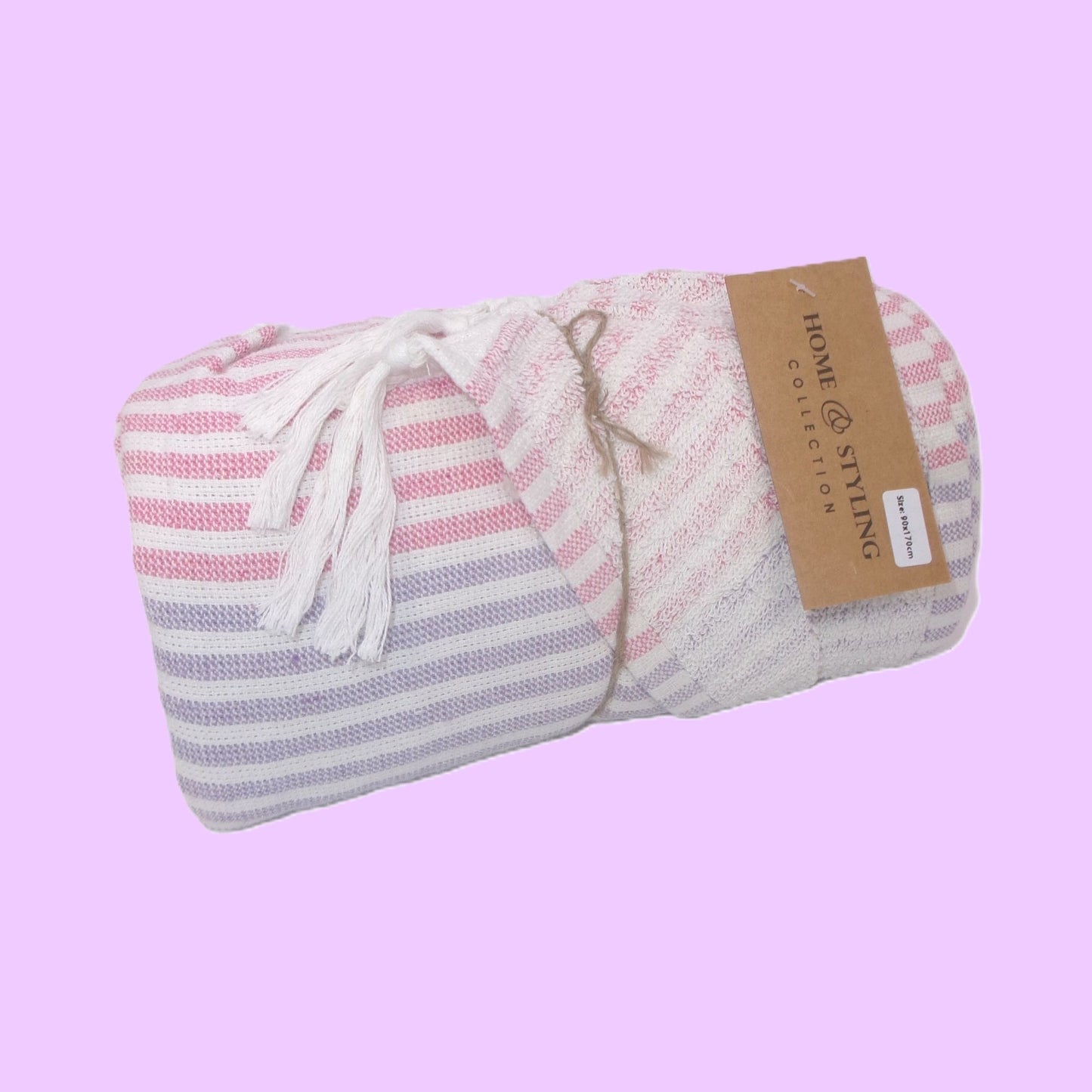 4 Assorted Colour Cotton Hammam Beach Towels 90x170cm