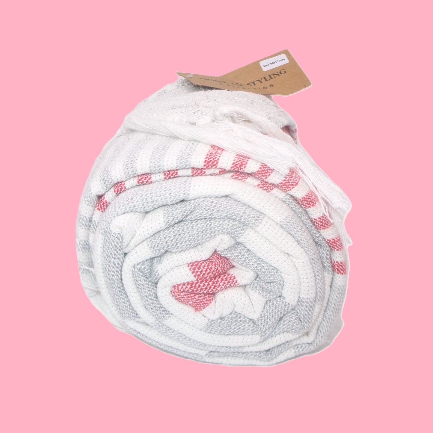 4 Assorted Colour Cotton Hammam Beach Towels 90x170cm