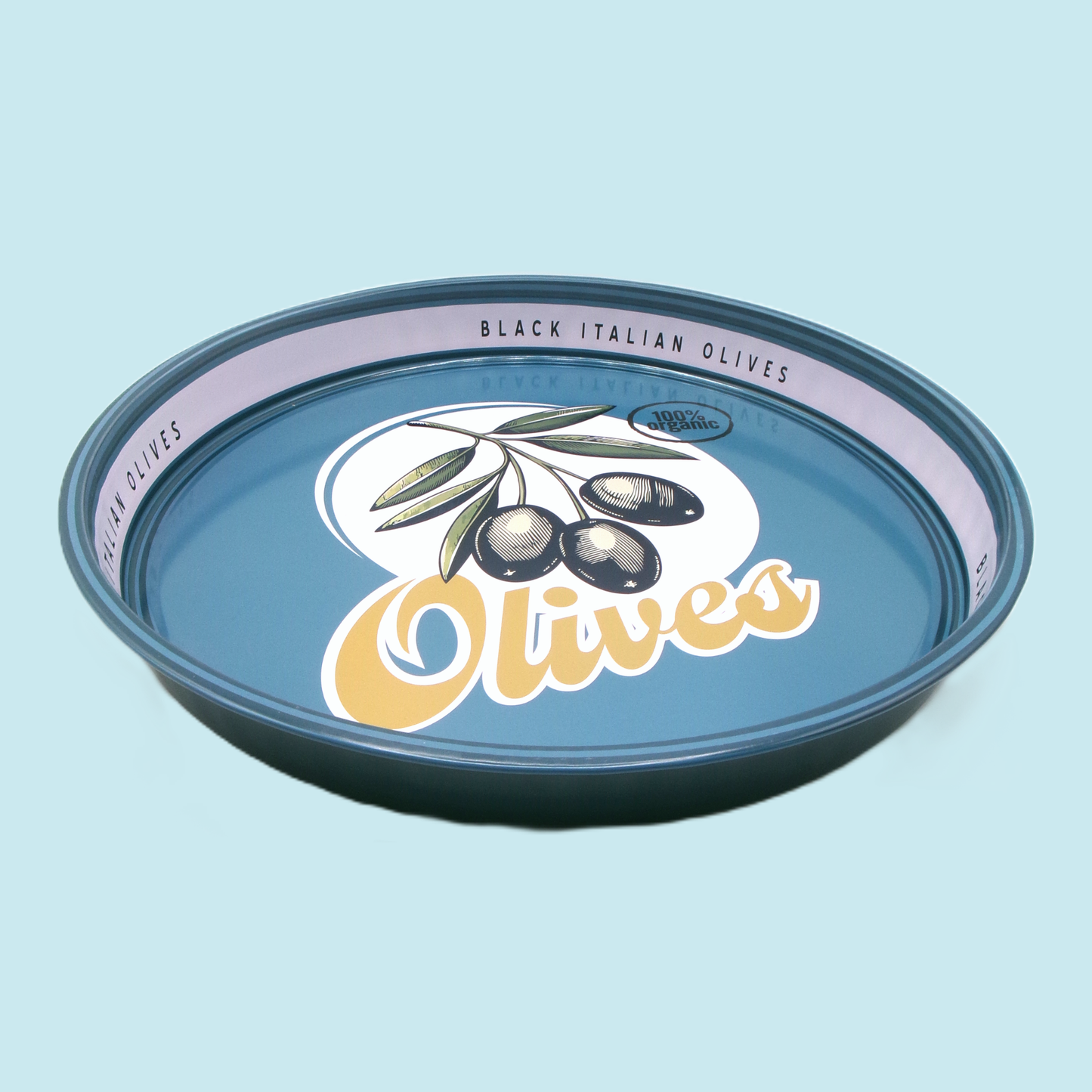 4 Assorted Colourful Retro Fruit Design Round Metal Serving Tray