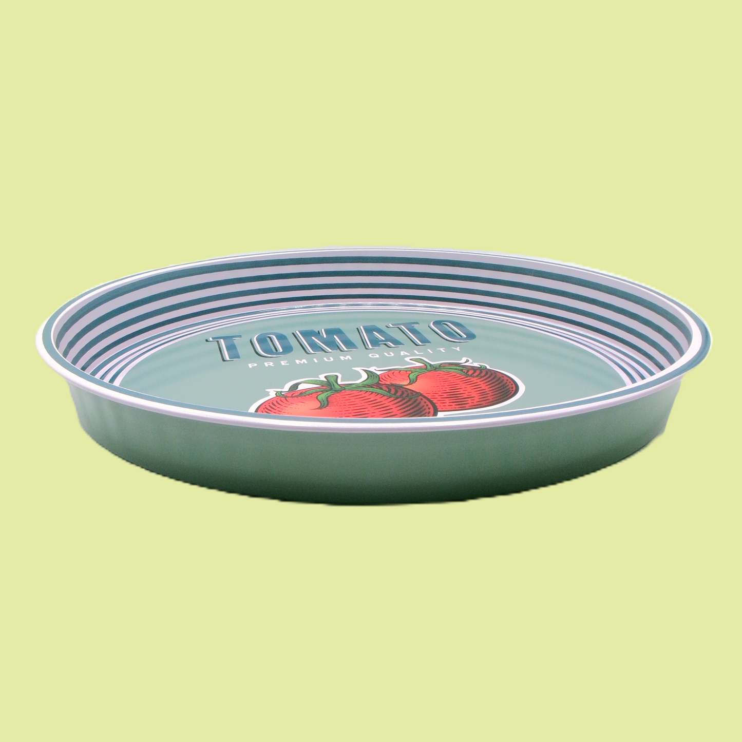 4 Assorted Colourful Retro Fruit Design Round Metal Serving Tray