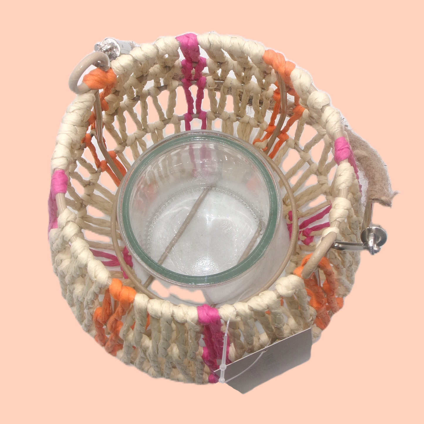2 Assorted Colour Woven Lanterns with Handles