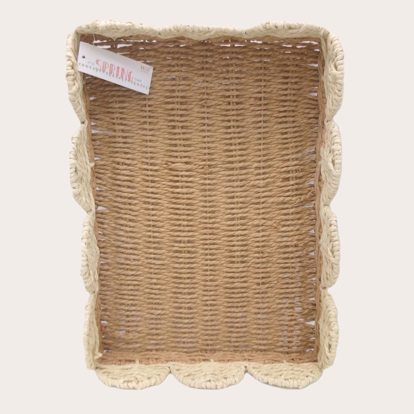 Set of 2 Woven Rectangular Shaped Tray Assorted Colours Home Décor