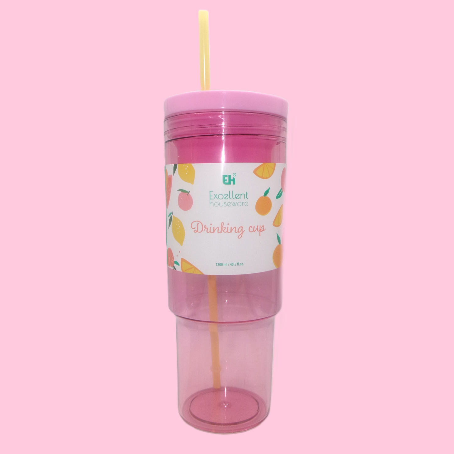 Large Capacity Colourful Plastic Drinks Bottle with Straw