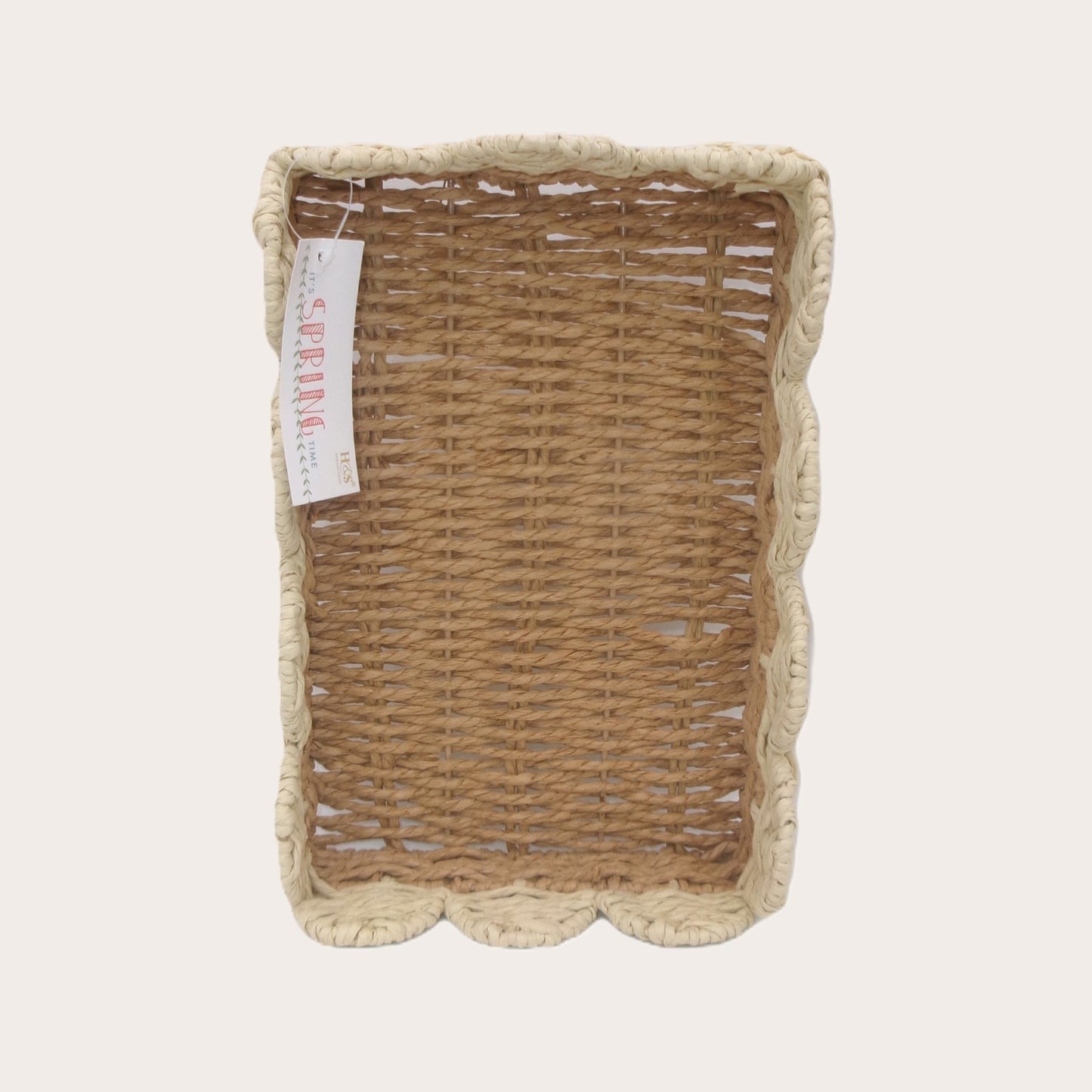 Set of 2 Woven Rectangular Shaped Tray Assorted Colours Home Décor