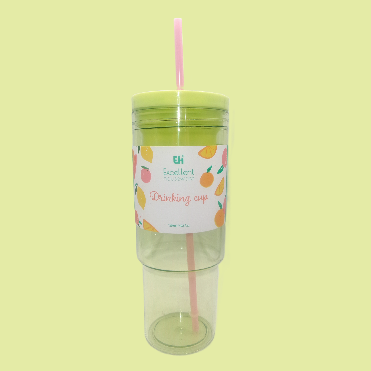 Large Capacity Colourful Plastic Drinks Bottle with Straw
