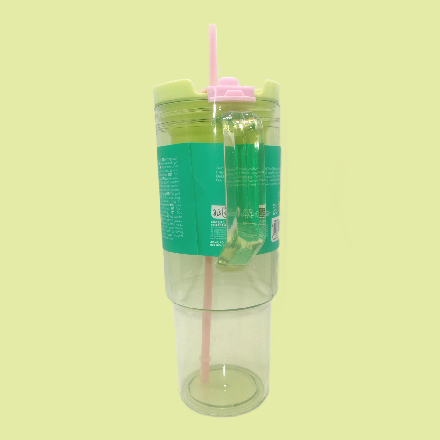 Large Capacity Colourful Plastic Drinks Bottle with Straw