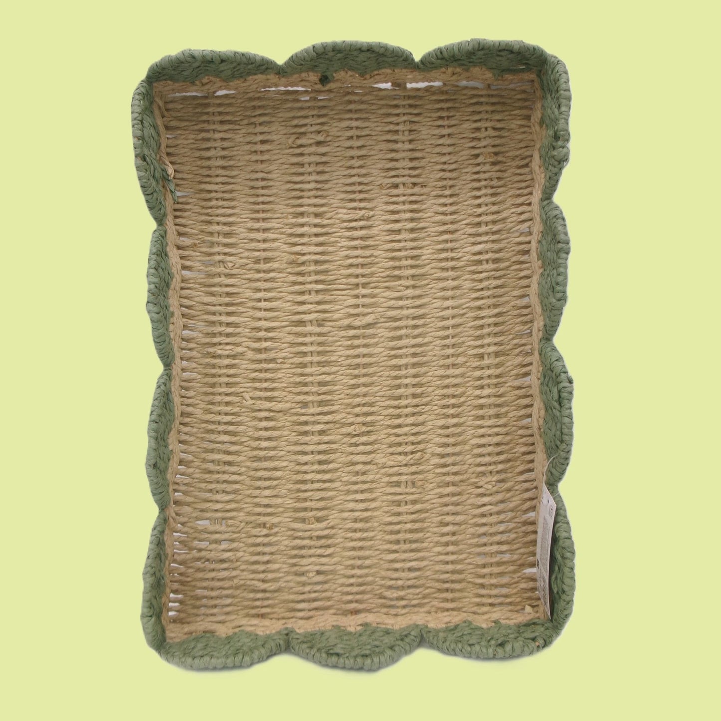 Set of 2 Woven Rectangular Shaped Tray Assorted Colours Home Décor