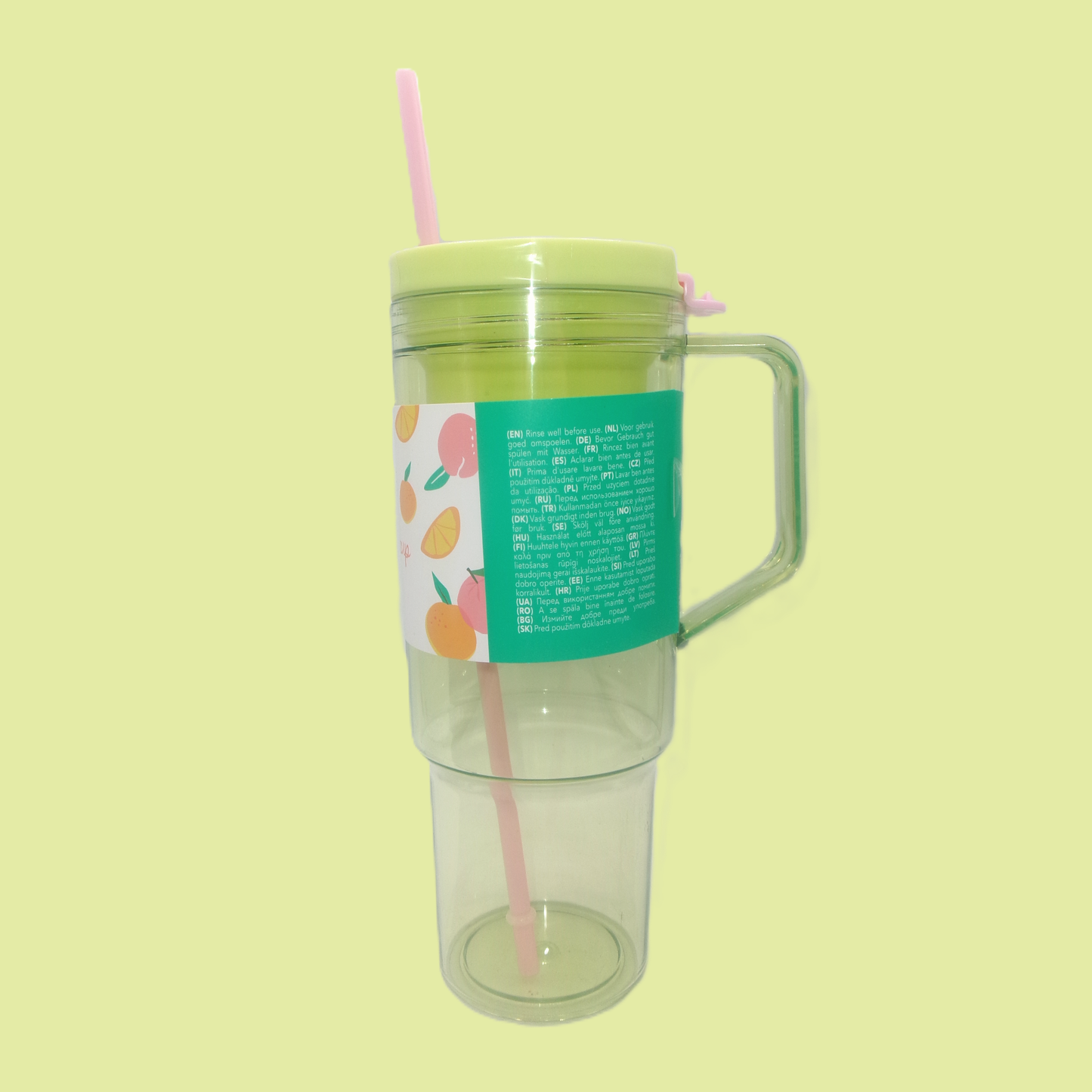 Large Capacity Colourful Plastic Drinks Bottle with Straw