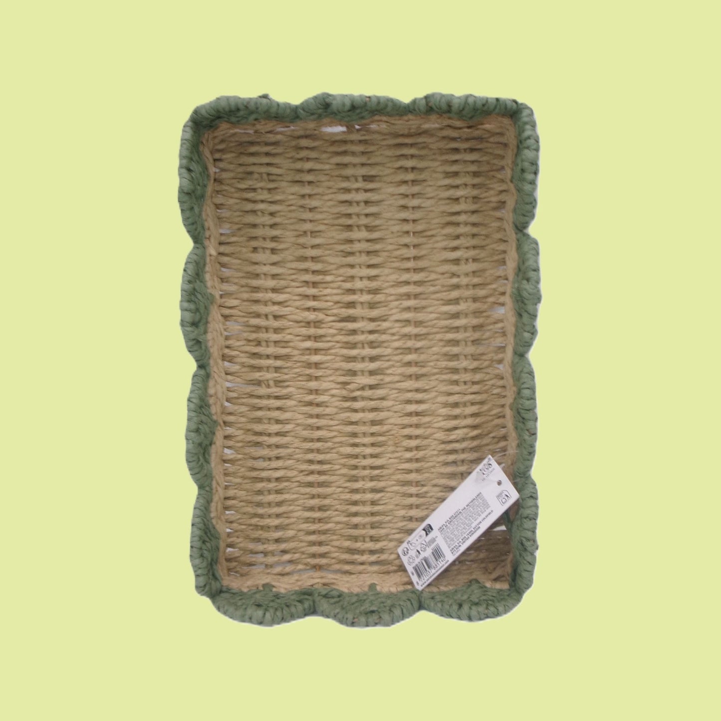 Set of 2 Woven Rectangular Shaped Tray Assorted Colours Home Décor