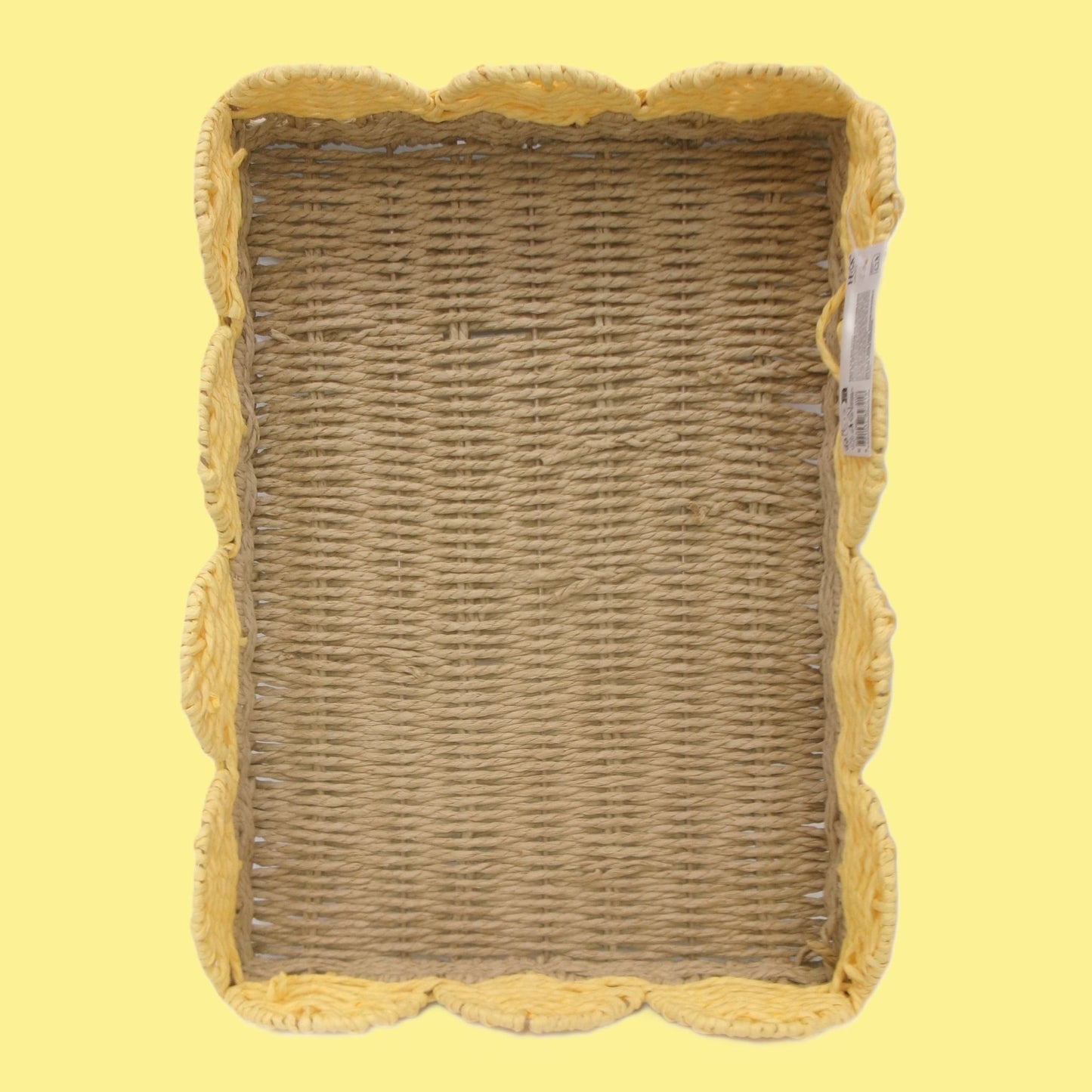 Set of 2 Woven Rectangular Shaped Tray Assorted Colours Home Décor