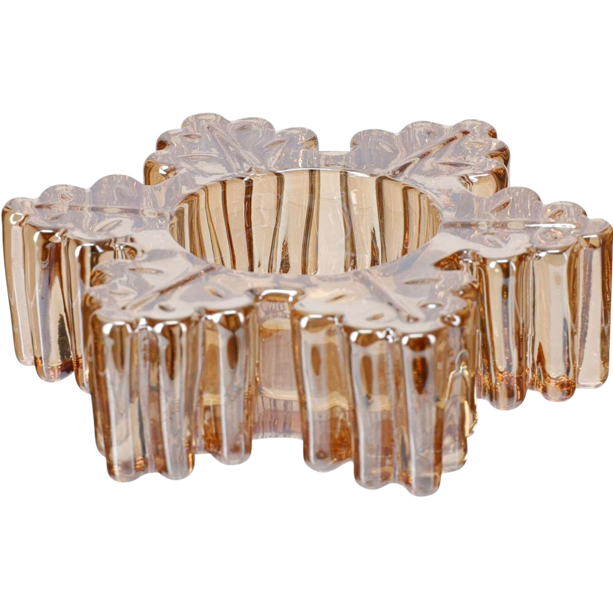 Glass Snowflake Tealight Holder - 2 Colours Available