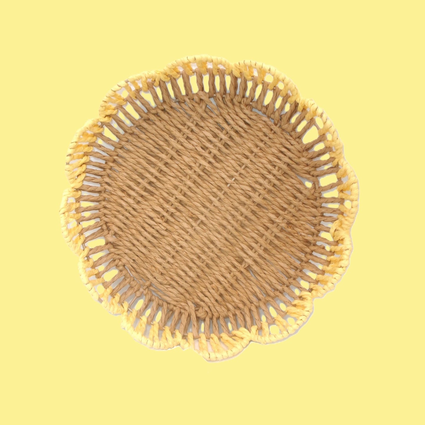 Woven Flower Shaped Tray Assorted Colours Home Décor Small