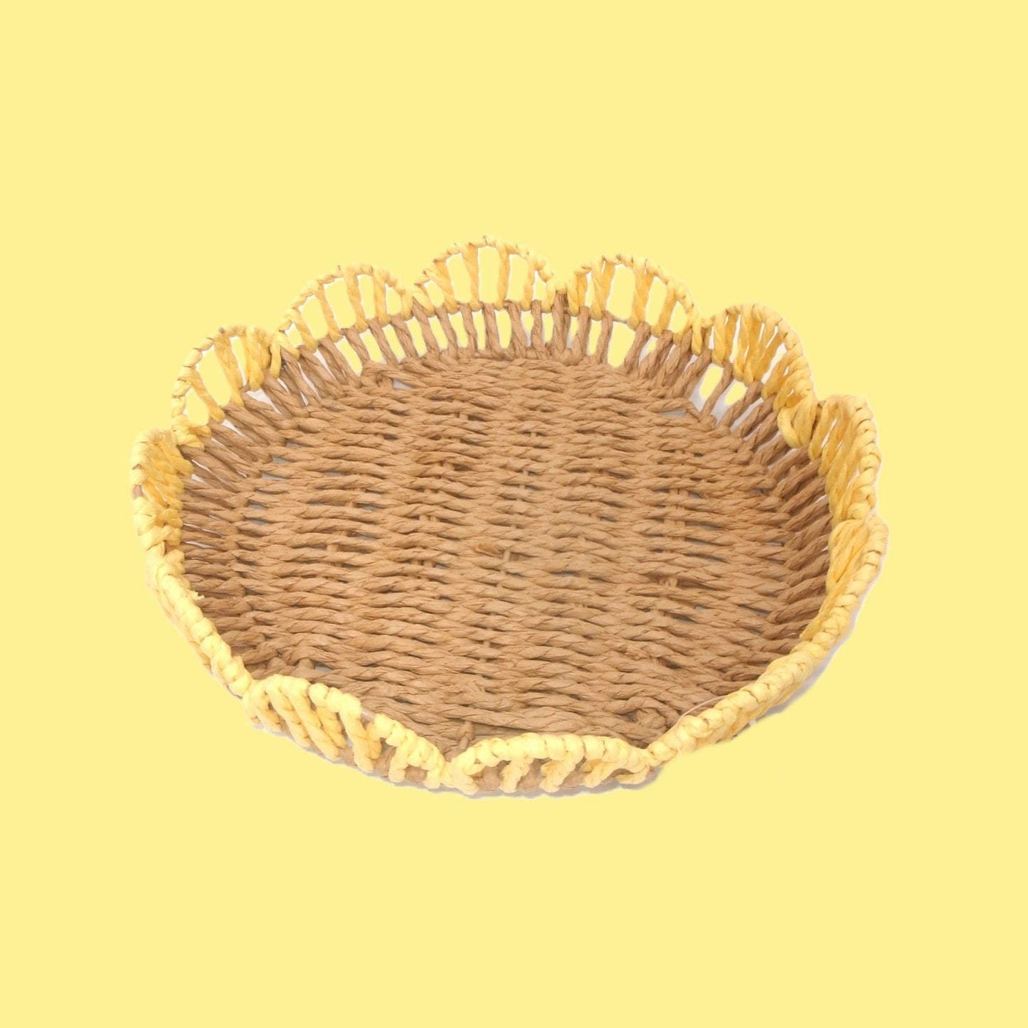 Woven Flower Shaped Tray Assorted Colours Home Décor Small