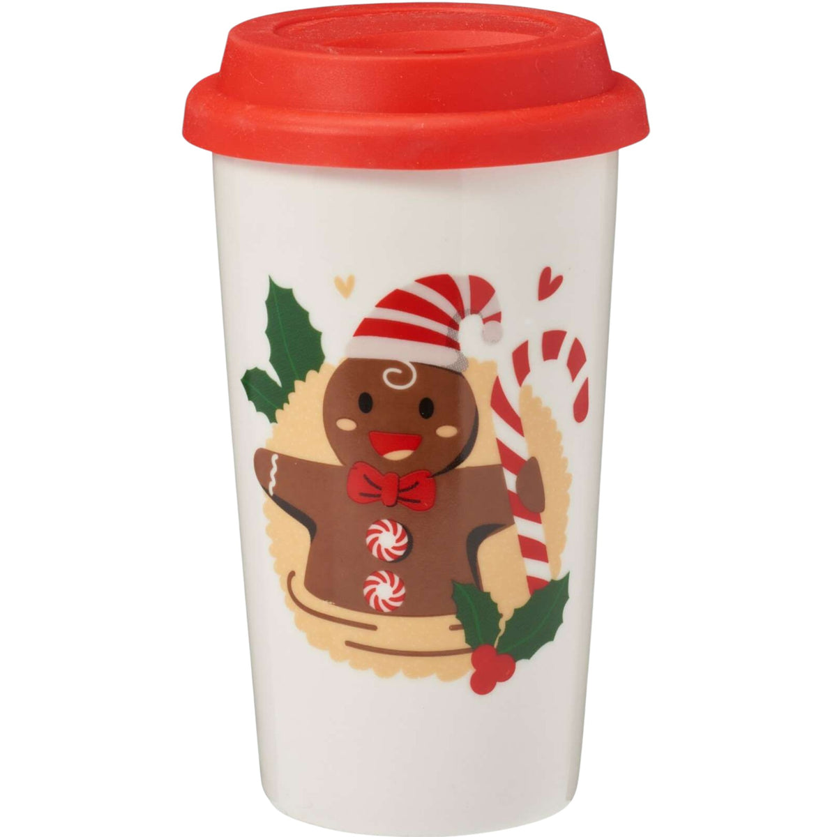 Stoneware Christmas Travel Mug With Lid - 4 designs