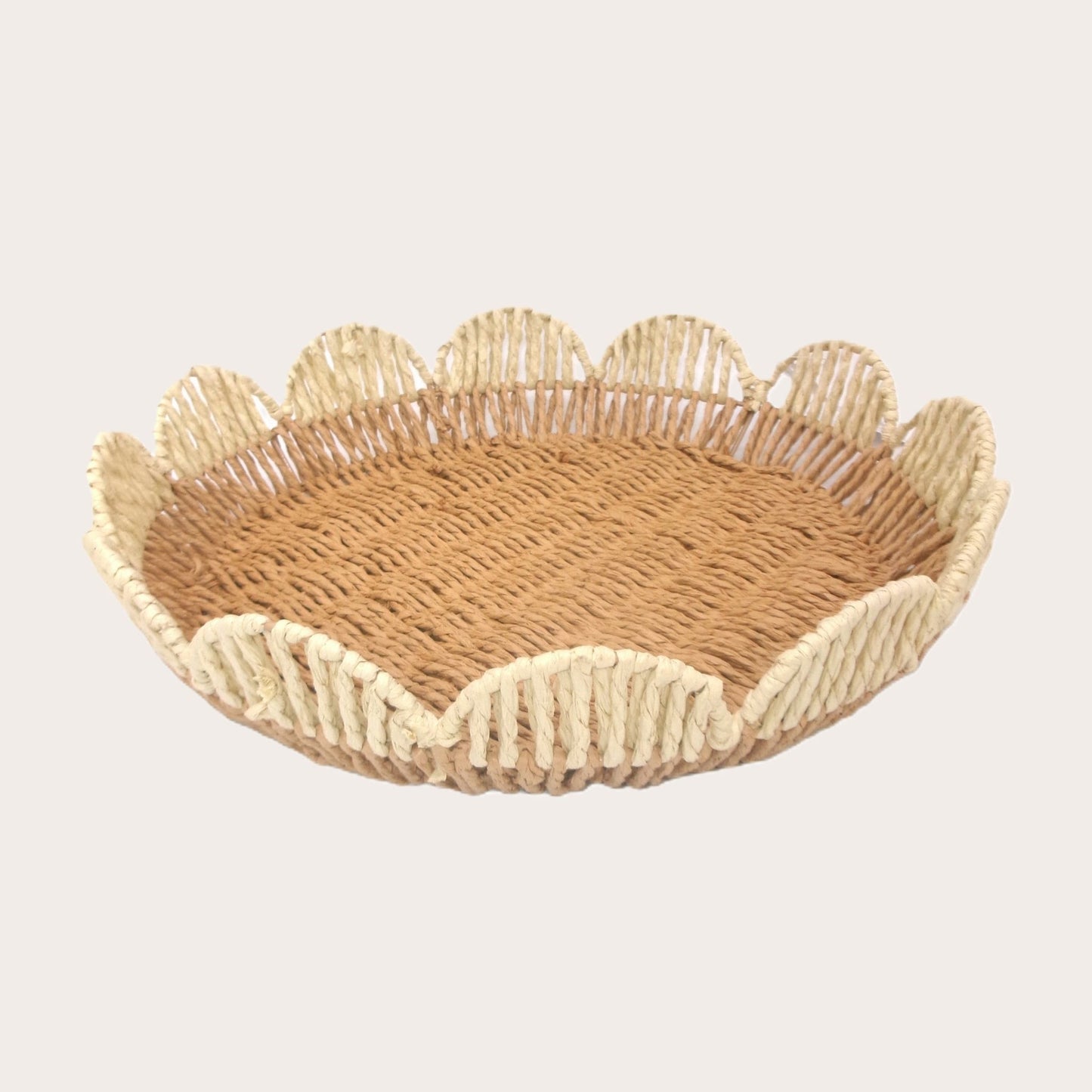 Woven Flower Shaped Tray Assorted Colours Home Décor Small